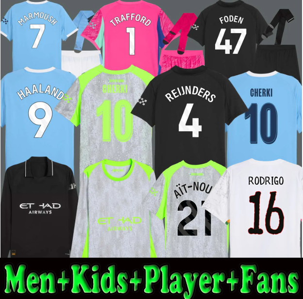 25 26 HAALAND soccer jerseys FODEN MARMOUSH DOKU Cherki KOVACIC GVARDIOL DE BRUYNE Reijnders football shirt MAN kids kits goalkeeper 2025 Ait-Nouri