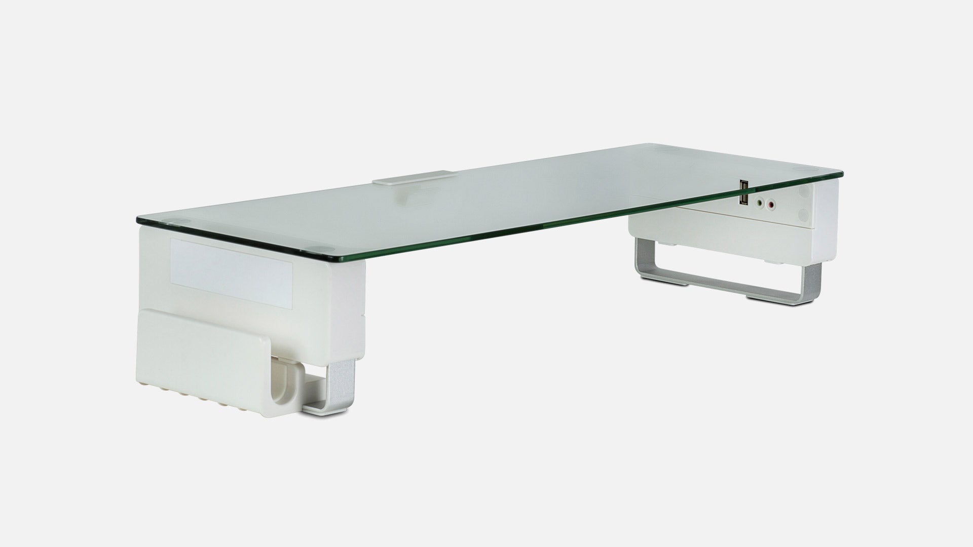 Mount-It! MI-7265 Tempered Glass & Aluminum Monitor Stand with USB