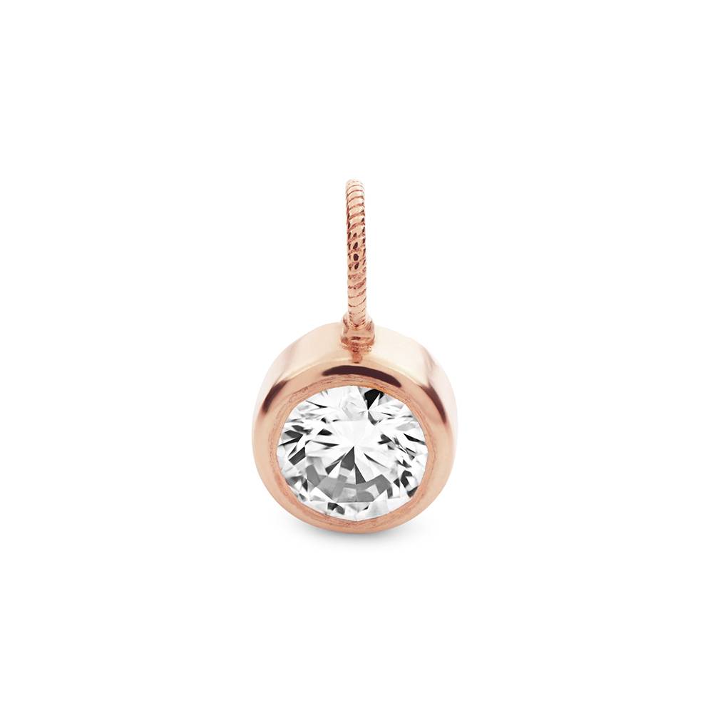 Charm avec diamant de 0,10 ct en Plaqué Or Rose 18 carats