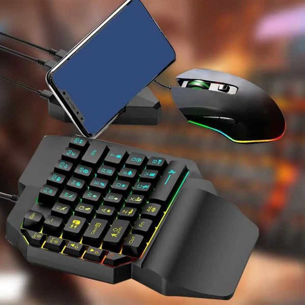 Ergonomic Keyboard Wired One Handed Gaming Keyboard Mouse Combo for PUBG PC Gamer Combo Set Ergonomic Design for PC X250203