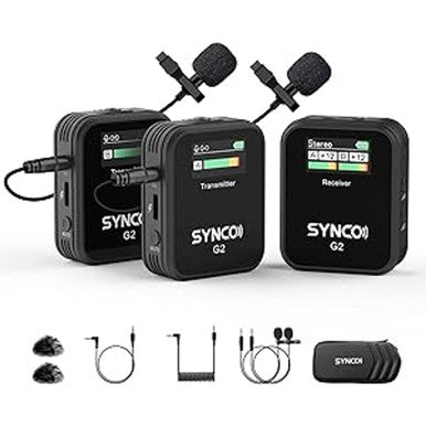 SYNCO Wireless Lavalier Microphone with 2.4G Dual Transmitter