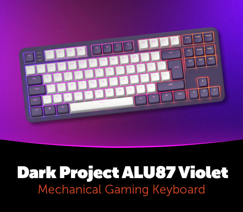 Dark Project ALU87 Violet - Mechanical Gaming Keyboard (ISO DE) EU Prismyx Voucher