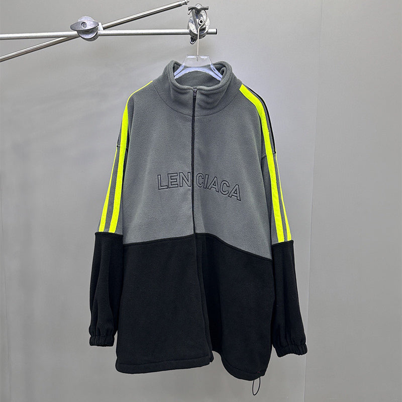 24WF Designer NewTech Fleece Women Coat Color blocking Cotton collar zipper Tech Fleece Thick collar Sweater Letter Fur Sport Draw rope