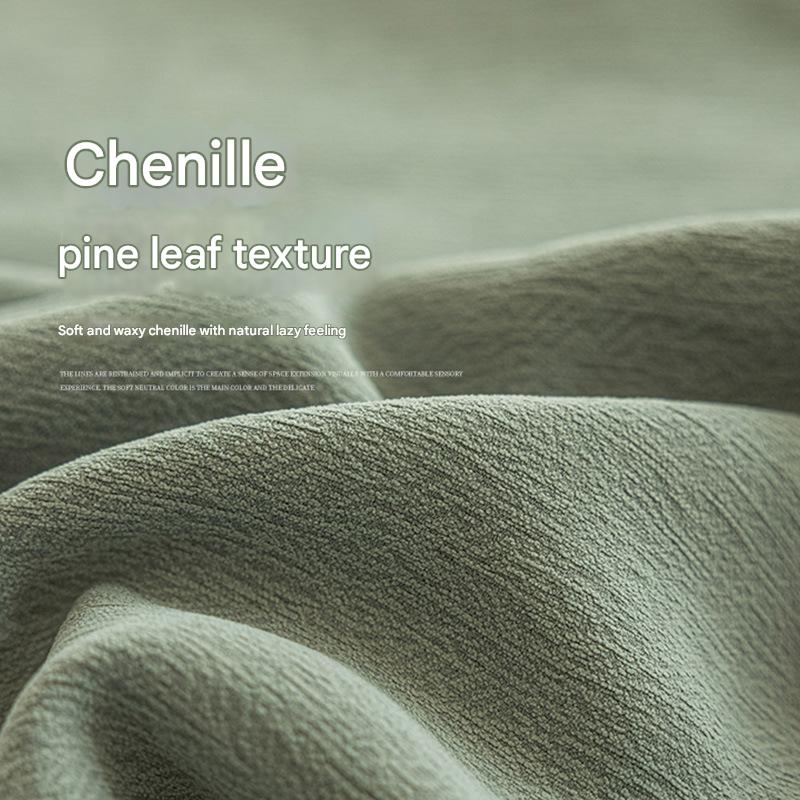 P0212 Chenille curtain full blackout pine needle velvet new bedroom living room thickened sunshade light luxury modern simple