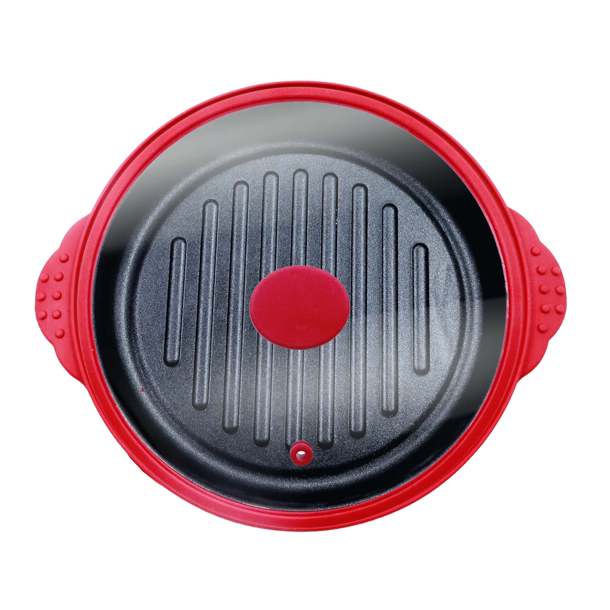 Microwaveable Round Korean Roasting Pan with Lid Multi-functional microwave cookware suitable for roasting meats sandwiches and vegetables For home