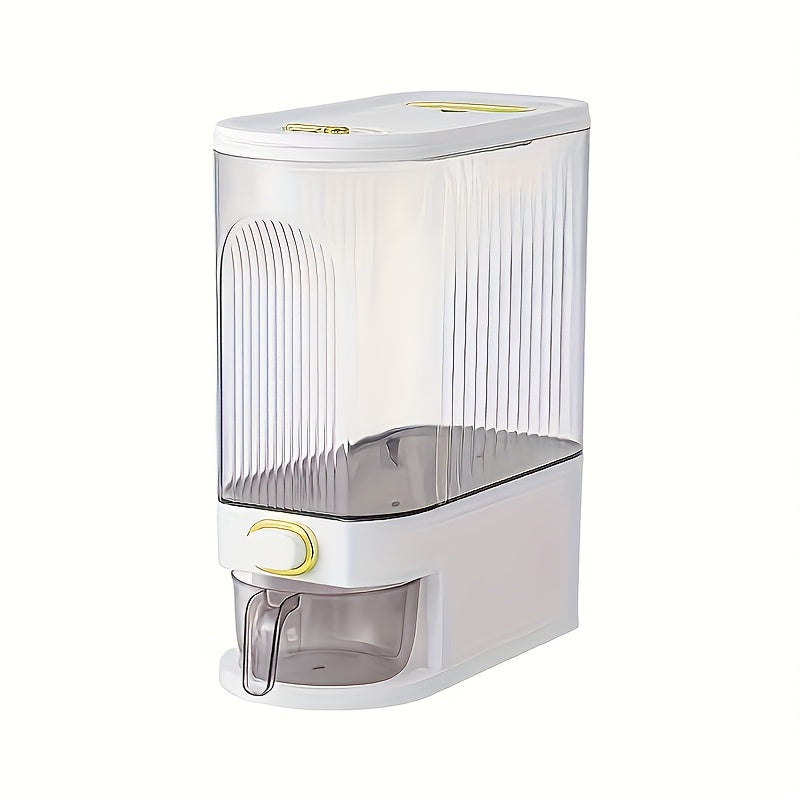TEMU 11.02lb-22.05lb Rice Dispenser, Large Dry Grain Storage Container With Measuring Cup And , Food Dispenser For Kitchen Organization And Food