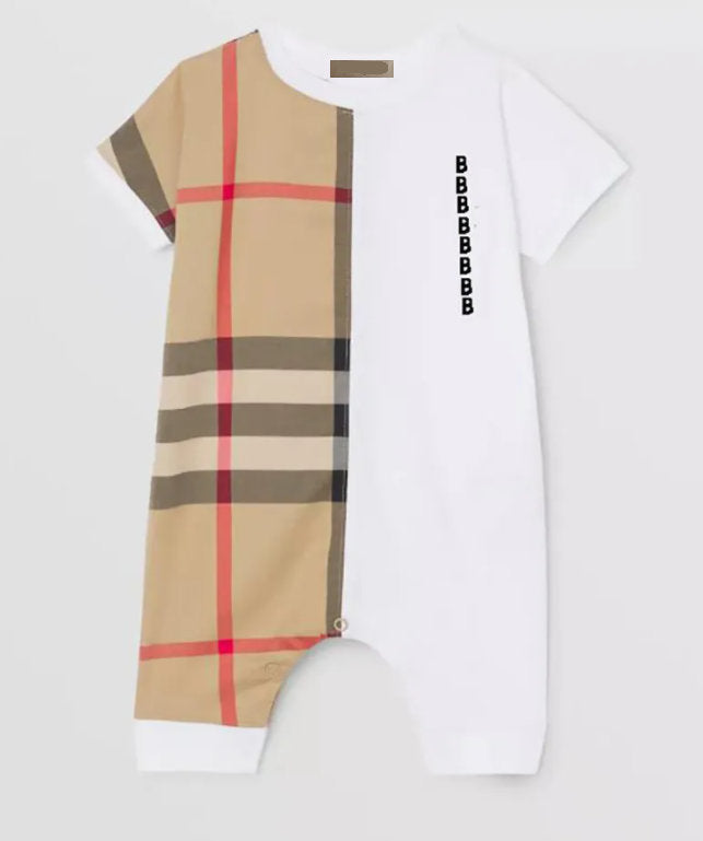 In stock Newborn Designer Baby Girls and Boy Rompers Short Sleeve Cotton Jumpsuits kids Clothing Brand Letter Print Infant Baby Romper Children blac