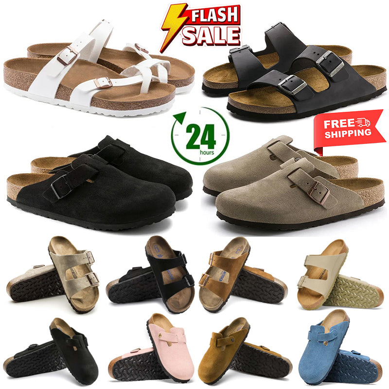 Mens womens designer beach slippers slides high quality sandals soft suede leather mocha beige mud sand blue grey pink scuffs platform black slipper