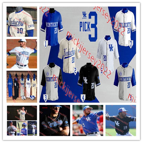 Alex Rodriguez AJ. Reed Kentucky Wildcats Baseball Jersey Evan White Custom Stitched Mens Youth James Paxton Luke Maile Sean Hjelle Trevor G