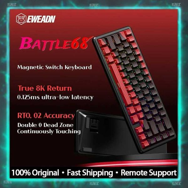 Keyboards EWEADN BATTLE68 Gaming Keyboard E-Sport Special Magnetic Switch Keyboard 8K Polling Rate 0.125MS Ultra Low Latency 0.02mm RT DKS S
