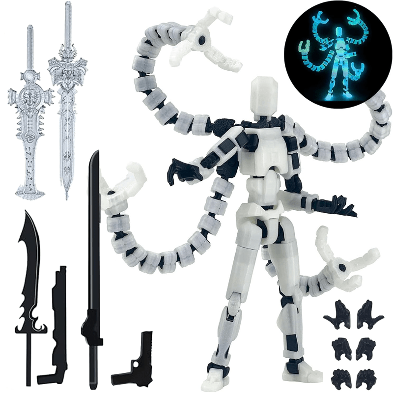 TEMU 3d Printed Action Figure, Multi Jointed T13 Action Figures, Includes Cool , Weapons, And ., Desktop Decorations Gifts For Home Office Desktop