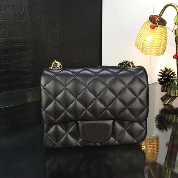 10A Top Tier Luxury Designer Shoulder Bag 17cm Mini Square Flap Bag Mirror Quality Women Real Leather Caviar Lambskin Quilted Classic Purse