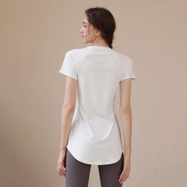 Spring-Summer New Yoga Women&#039;s Long Length Hip Covering and Slimming Running Top High end Sports Quick Drying Cover Up Fitness Clothes