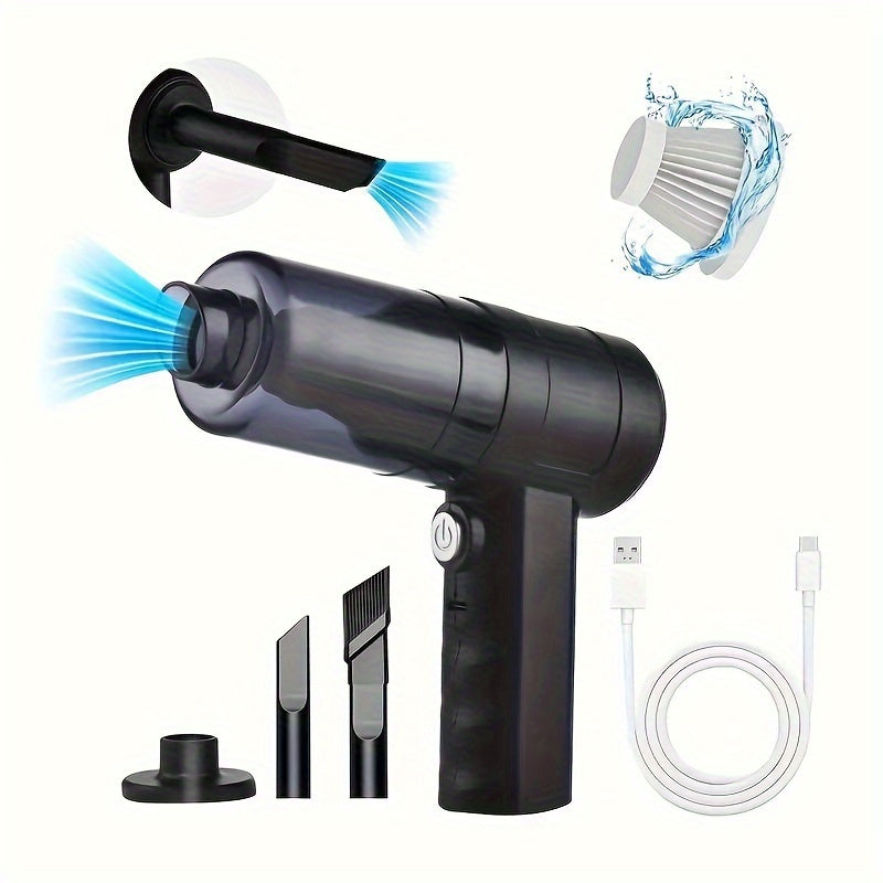 TEMU Ultra-powerful 4000pa Twin Turbo Motor Handheld Vacuum Cleaner - Cordless, Rechargeable Lithium Battery, Lightweight & Portable With Crevice