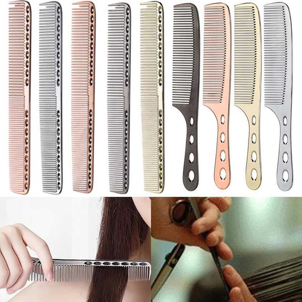 Hair Brushes 1Pcs Aluminuml Hair Comb Hairdresser Combs Hair Cutting Dying Barber Brush Stainless Steel Salon Styling Hairdressing Supplies