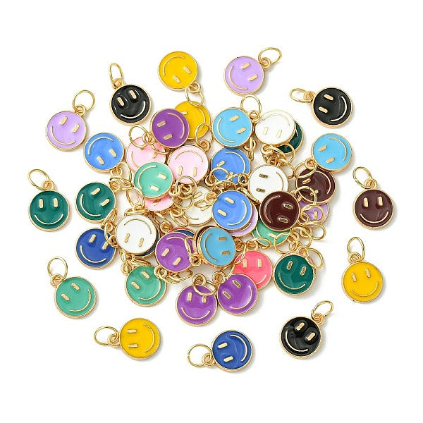 52pcs 13 Farben Legierung Emaille Charms