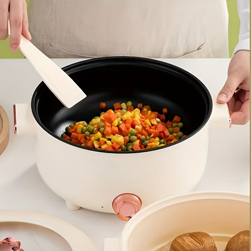 TEMU 1pc Stainless Steel Electric Hot Pot, Large Capacity Cooking And Frying Pot, 110v-130v Us Plug, Portable Cookware For Dorm, Party, Outdoor,