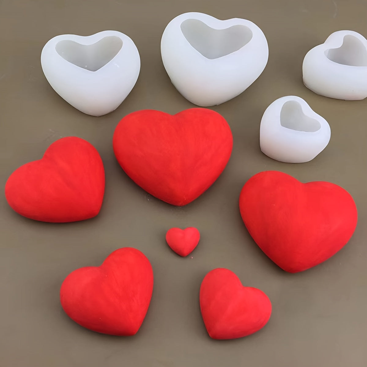 TEMU 3d Love Heart Silicone Mold For Aroma Plaster, Candle, Dessert, Mousse, Baking, Pastry, Candy, Chocolate - Cake Decoration
