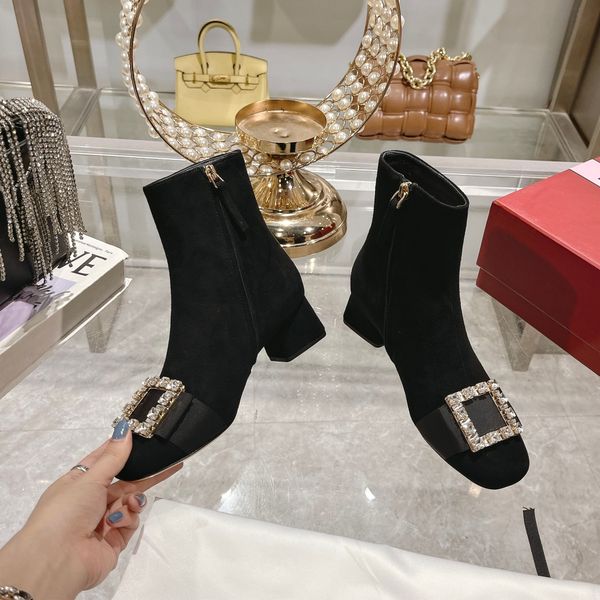 R V Brand Rain Boots Designer Shoes para Mãe Genuine Leather Outdoor Sports Luxury Presente Authentic Packing Mothers Day 0784