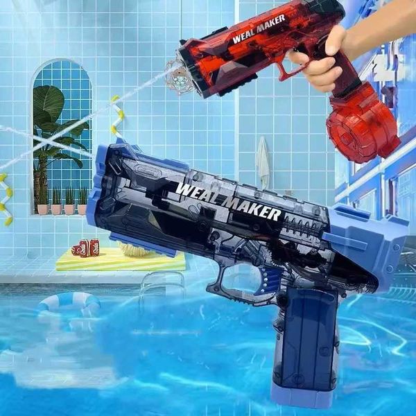 Automatic Water Electric Gun Shooting Toys Water Spray Pistol for Pool Portable High Pressure Watergun Summer Games for Children CL240816