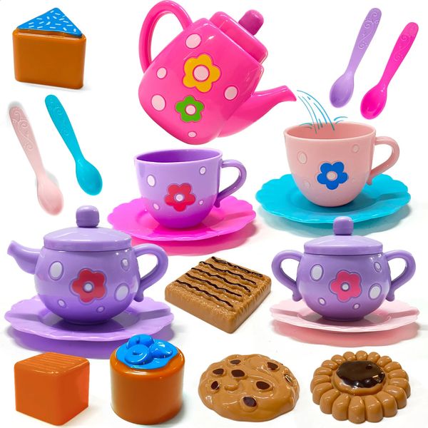 Tea Set For Little Girls Party Including Kettle Cookies Kids Play Food Accessories Toy 250116