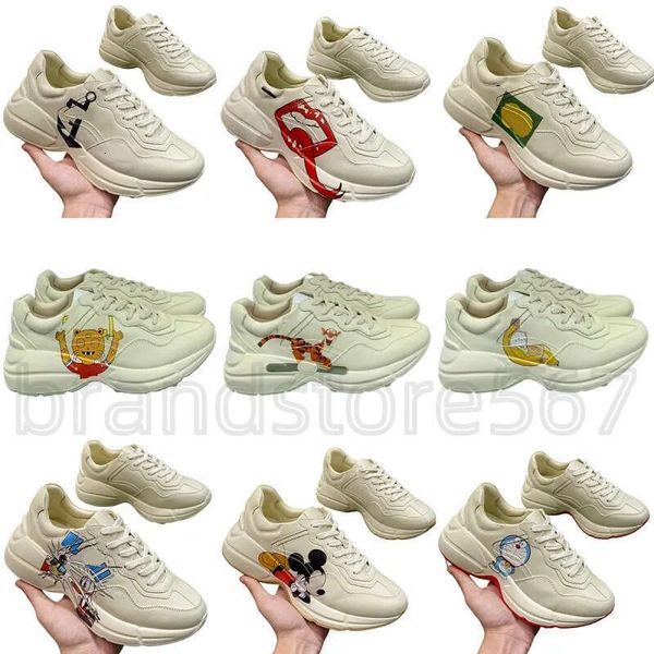 Designer Running Mens Shoes Novos tênis de corrida Top Top Luxury Womens Calfskin Plataforma Low Lace Up Sneakers ao ar livre Caso respiráve