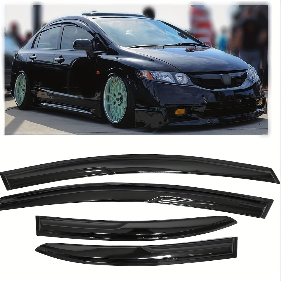 TEMU Rain Guards For Car Windows Wipers, Outside Mount Window Visors Rain Guards Fit For 2006-2011 For 4-door Sedan, Window Deflectors, Vent Visors