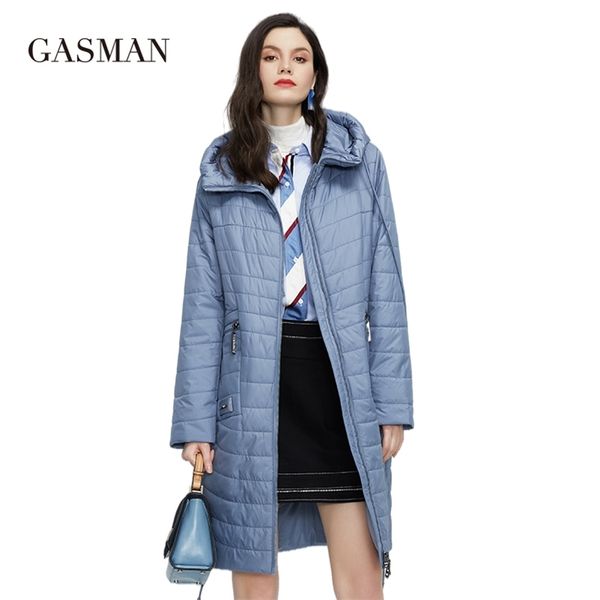 Women&#039;s Down Parkas GASMAN Spring Autumn Jacket Women fashion casual long parka coat padded female stand-up Collar hooded ladies jacket