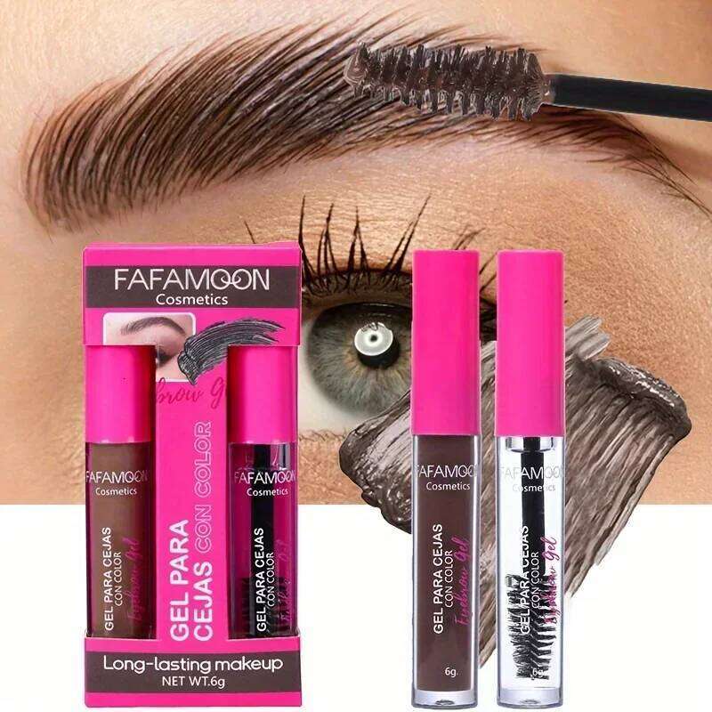 Waterproof Tinted Gel Kit, Rich Auburn & Clear Setting Brow Glue, Fast Sculpt Long-Lasting Eye Makeup Eyebrow Enhancers X250725