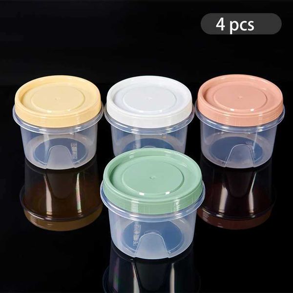 4 500ml round food preservation boxes kitchen refrigerant storage containers fruit snacks Sed cans microwave heating Y241104