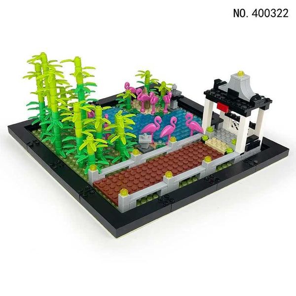 Blocks Blocks Creative Diy Series Park Park Wetland Flamingo Acessórios de cena Bloco Bloco Bricks Toys Presentes H241111 Y250117Frah