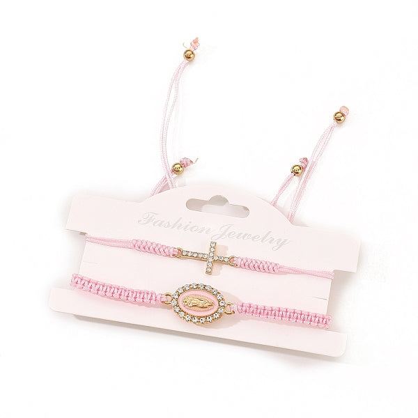 2 Stück Charm-Armbänder aus Legierung mit Strassen für Damen