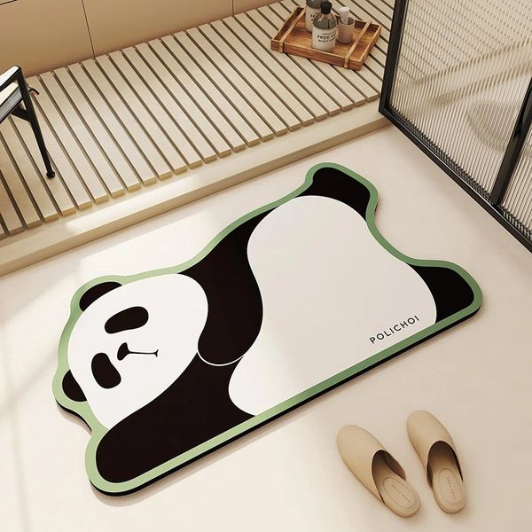 Animal Cartoon Panda Bath Mat Cute Super Absorbent Bathroom Mat Room Rug Floor Toilet Carpet Home Entrance Shower Foot Mats 250208