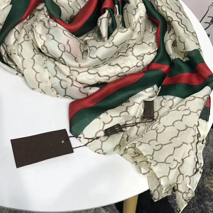 classics Designer 100% silk scarf fashion print pattern ladies collar 180*90cm designer scarfs Women Outdoor Beach Shawl Silk Scarves