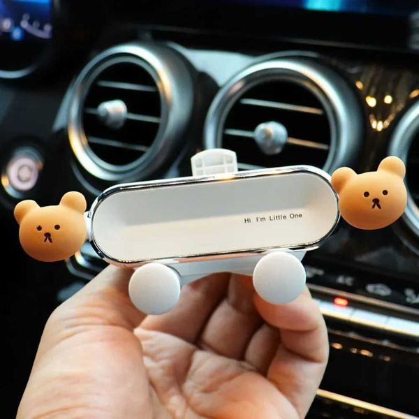 Cell Phone Mounts Holders Cute Car Mobile Phone Bracket Cartoon Car Air Outlet Clip Mount Mobile Phone Navigation Fixed Support Bracket Hold