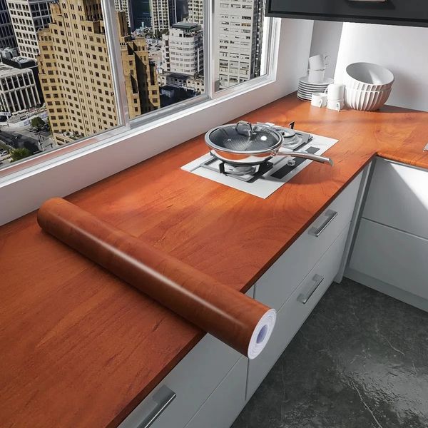 40cm x5m Wood Grain DIY Home Decor Waterproof Wall Stickers Self Adhesive PVC Wallpaper Bedroom Wardrobes Cabinets Sticker 241216