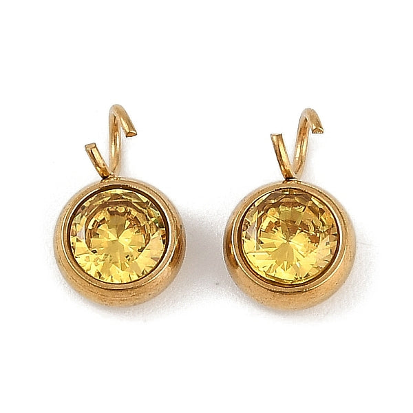 Ionenplattierung (IP) 304 Edelstahl Micro Pave Zirkonia Charms