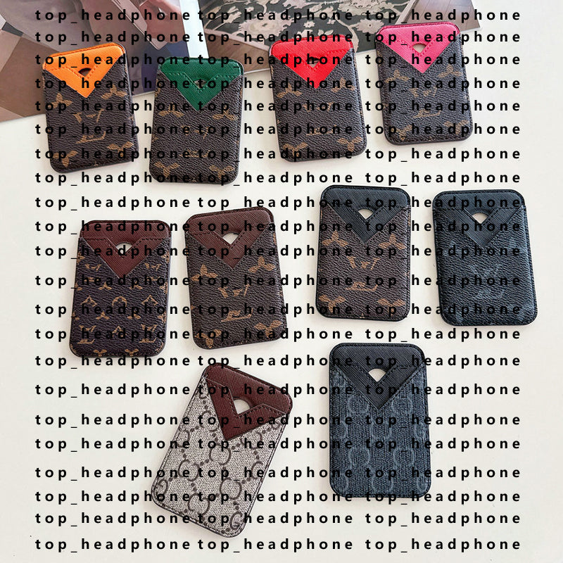 Designer Leather MagSafe Card Holder Phone Case All Fitted Luxury Universal Mini Wallet Work ID Bank Credit Bus Hi Quality Cover With Box Woman Man