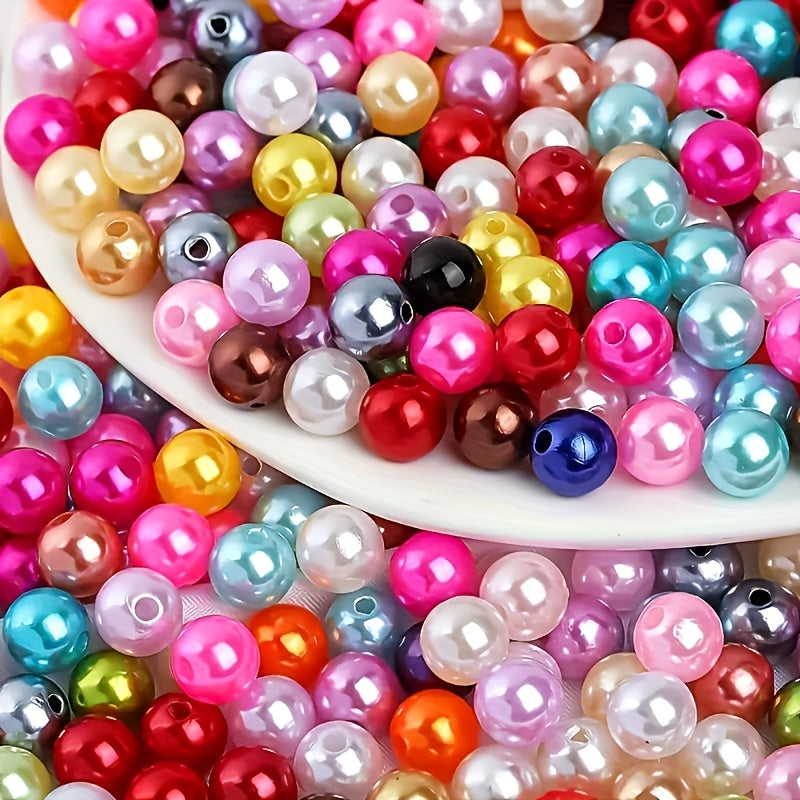TEMU 600pcs Vibrant Mixed Color 6mm Plastic Beads With Pre-drilled Holes For Making, Nail Projects - Multicolor Craft Beads For Bracelets, Keychains,