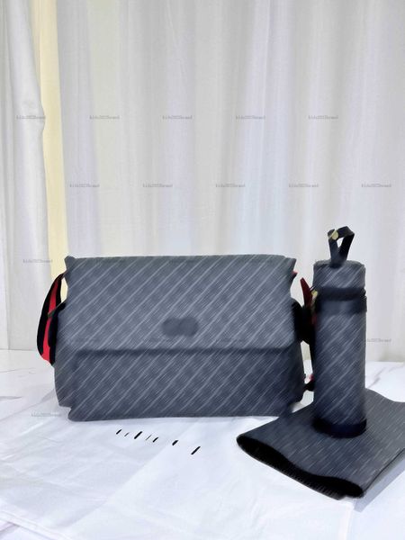 New baby Diaper bags Dark and stain resistant kids Nappy Stacker Grid logo printing Three piece set designer baby product toddler bag