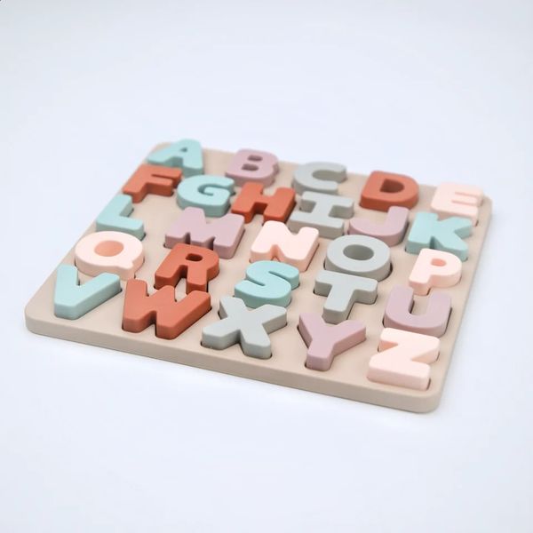 Silicone Educational Abc Puzzle Upper Case and Lower Letters for gifts child birthday guest boys girls Children Preschooler 250116