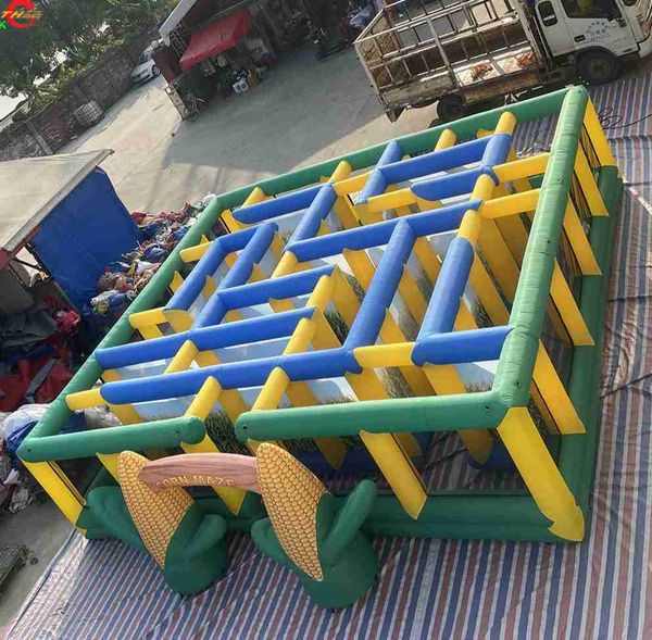 wholesale Free Ship Outdoor Activities 9x9x2mH (29.5x29.5x6.5ftH) commercial giant Inflatable maze tag arena corn farm tourism Sport Games F