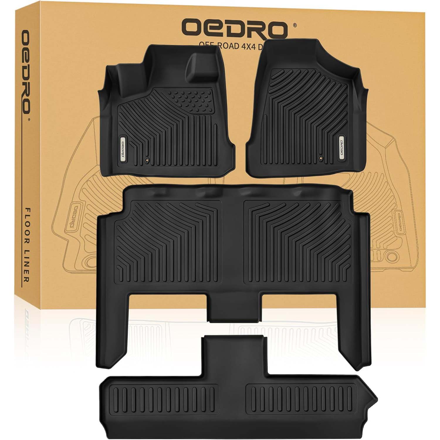 OEDRO Floor Mats for 2008-2020 Dodge Grand Caravan-2008-2016 Chrysler Town & Country (Stow'n Go Only)