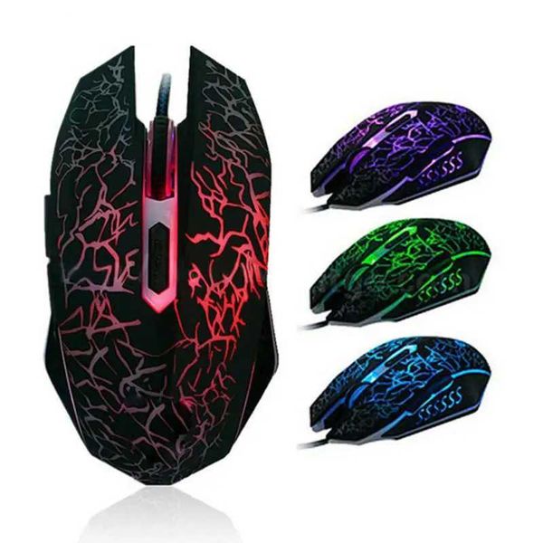 Mice Colorful LED Computer Gaming Mouse Professional Ultra-precise For Dota 2 LOL Gamer Mouse Ergonomic 2400 DPI USB Wired Mouse H241122