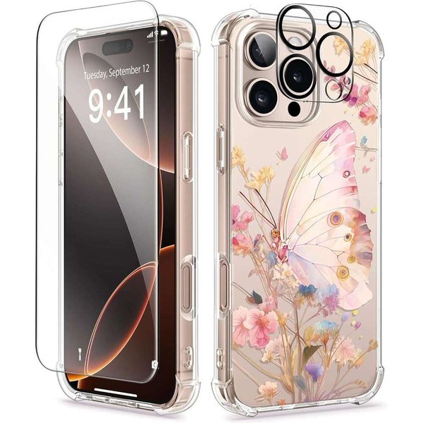 Pro 3 Max 16 Case with Screen Protector Camera Lens Protector, Military Grade Protection Shockproof Slim ral Phone Cover for Women Girls tec