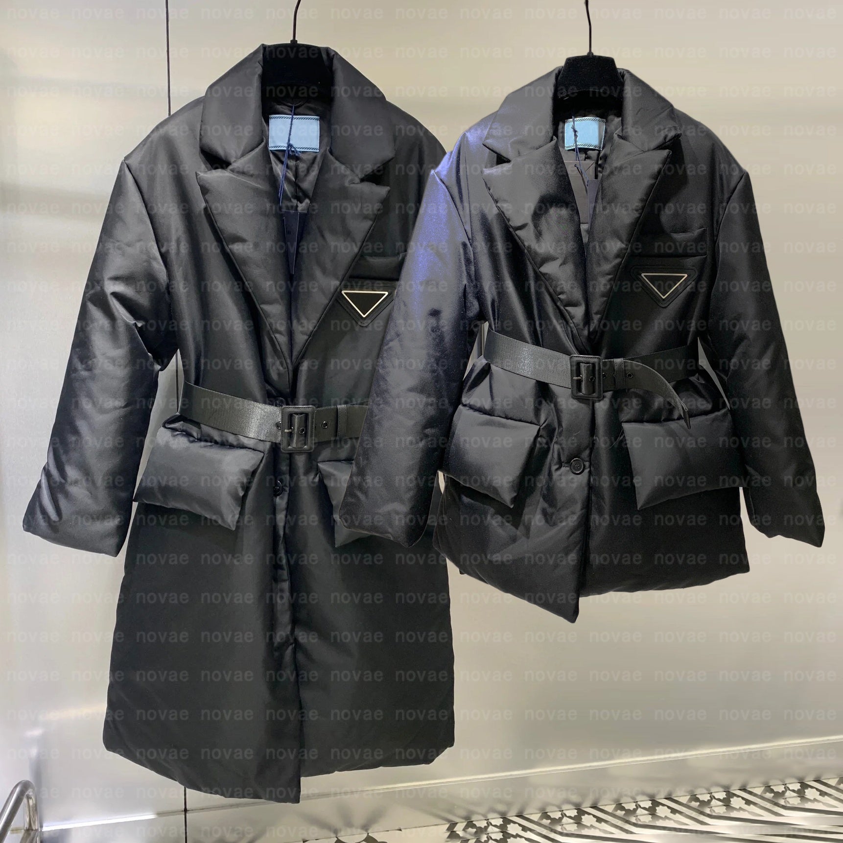 Womens Puffer Coat Suit Cotton Long Parkas Winter Jackets Adjustable Waist Button Zipper Designer Puff Jacket Coats Classic Hooded Outerwear Size S-