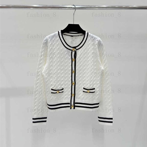 Women&#039;s Knits & Tees Fashion Designer Sweaters Long Sleeved early autumn new round neck gold button edging fashionable aging knitting c