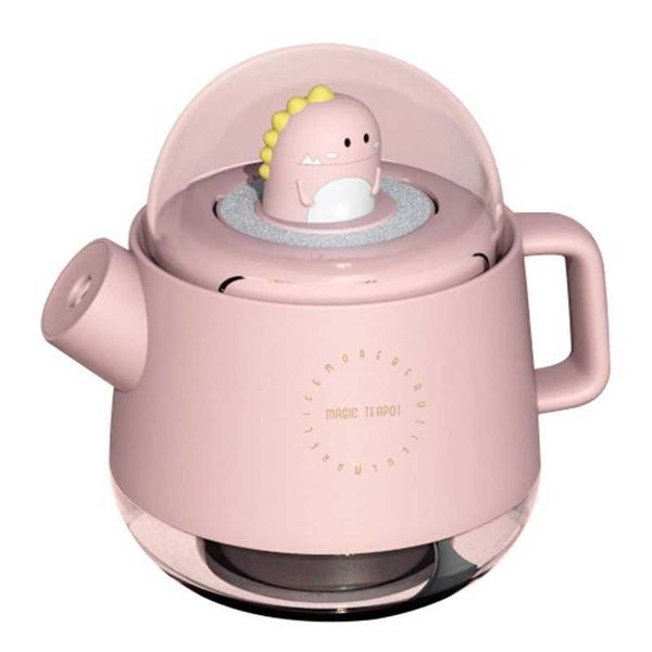 Humidifiers Portable and cute dinosaur kettle air humidifier with light USB aromatic oil diffuser desktop air purifier for home decoration M