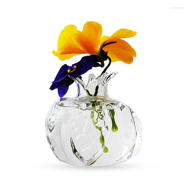 Vases Vases Pomegranate Glass Flower Decorative Rustic Floral For Home Decor Centerpieces Events Single Bud Vase H250116