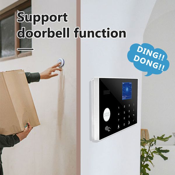 Smart WiFi GSM Alarm System Tuya TFT Screen RFID APP Touch Keyboard Home Burglar Security Alarm Kit